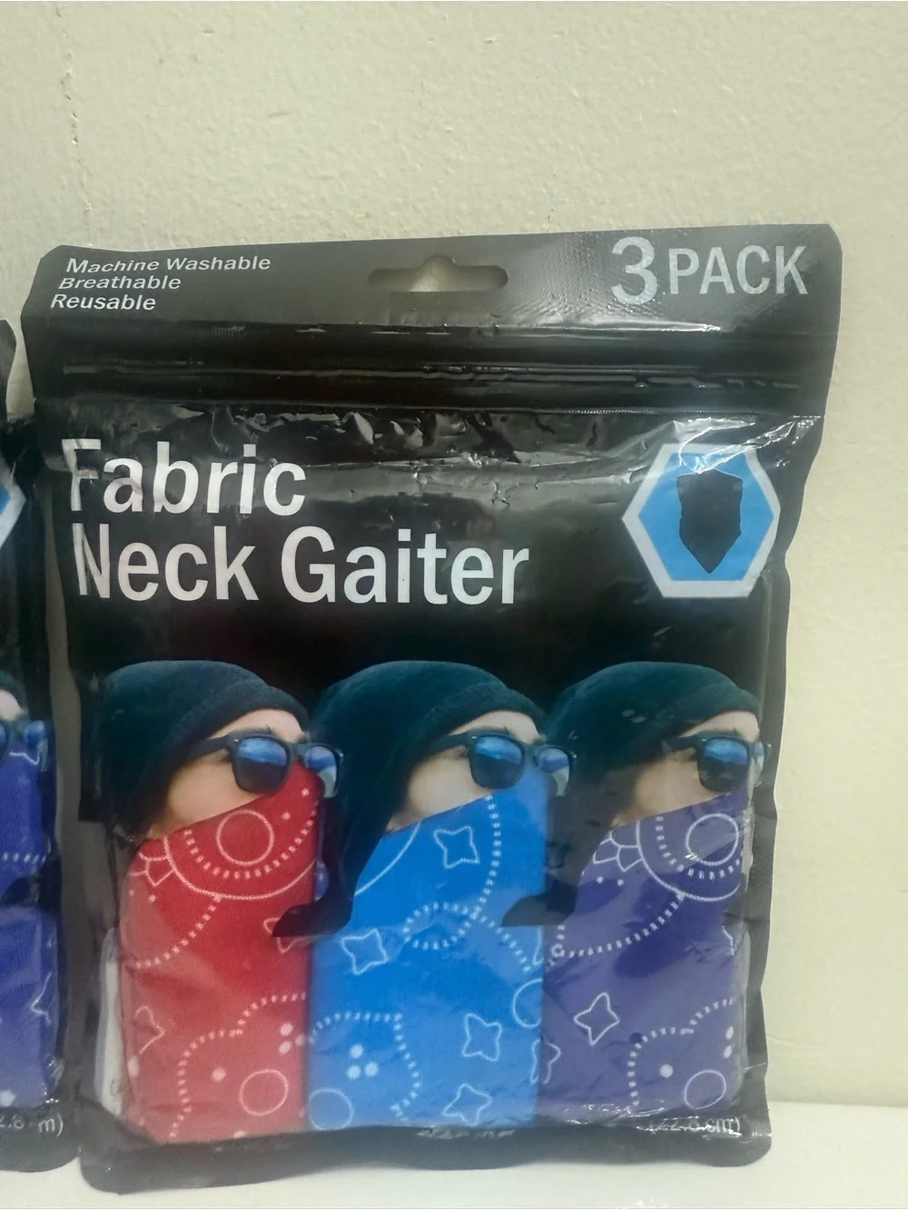 Fabric Neck Gaiter 3-Pack for Kids - Red, Blue, Purple